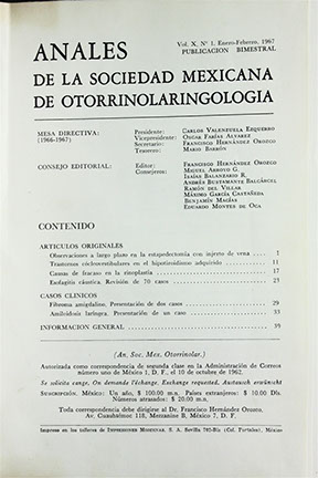 Anales Otorrinolaringología Mexicana